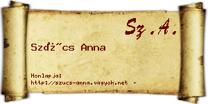 Szűcs Anna névjegykártya