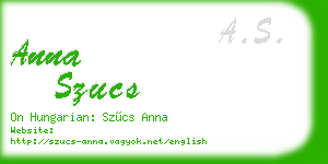 anna szucs business card