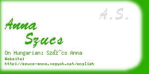 anna szucs business card